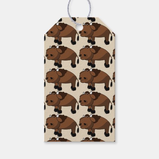 水牛の漫画の贈り物ラベル ギフトタグ (正面)