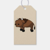 水牛の漫画の贈り物ラベル ギフトタグ (正面)