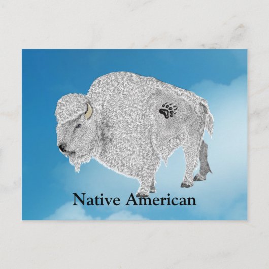 水牛の白はがき ポストカード (正面)