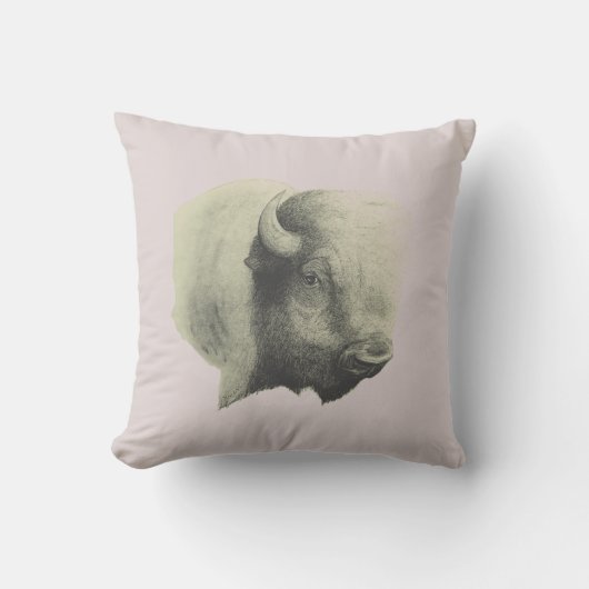 水牛の精霊動物のアートワーク クッション (正面)