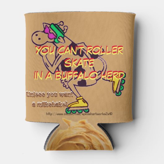 「水牛の群れではローラースケートができない」 缶クーラー (正面)