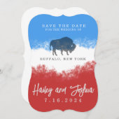 水牛の請求書の日付の保存 招待状 (正面/裏面)