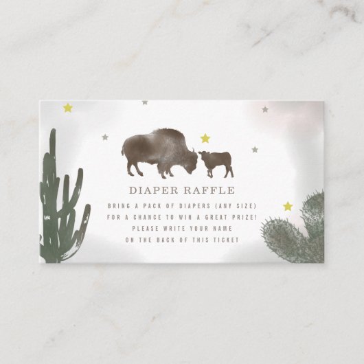 水牛の赤ちゃんシャワーおむつラッフルエンクロージャカード エンクロージャーカード (正面)