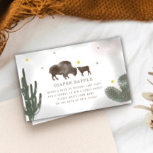 水牛の赤ちゃんシャワーおむつラッフルエンクロージャカード