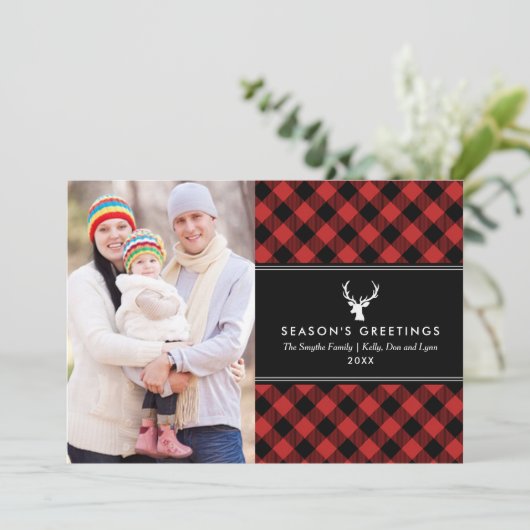 水牛の赤と黒の格子柄の写真 シーズンカード (スタンド正面)