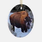 水牛の雪写真 セラミックオーナメント (右)
