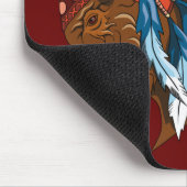 水牛の頭とインディアンのアドレス マウスパッド (コーナー)