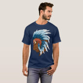 水牛の頭とインディアンのアドレス Tシャツ (正面フル)