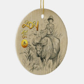 水牛キッド中国のオックス年2021 CRO セラミックオーナメント (右)