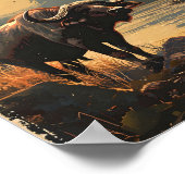 水牛ヴィンテージ ポスター (角)