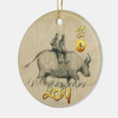 水牛中国の子牛の年2021 CRO セラミックオーナメント (左)