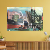 水牛素晴らしジャックを通過する湖フリーター キャンバスプリント (インサイチュ (リビング))