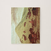 水牛1835年を捜しているスー族のインディアン(キャンバスの油 ジグソーパズル (縦)