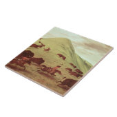 水牛1835年を捜しているスー族のインディアン(キャンバスの油 タイル (側面)