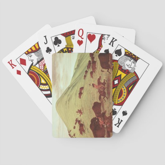 水牛1835年を捜しているスー族のインディアン(キャンバスの油 トランプ (裏面)