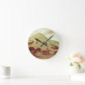 水牛1835年を捜しているスー族のインディアン(キャンバスの油 ラウンド壁時計 (ホーム)