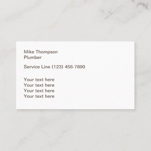 水特徴の配管サービス 名刺 (裏面)