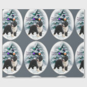水犬スペインののクリスマス ラッピングペーパー (フラット)