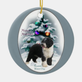 水犬スペインのクリスマスツリーオーナメント セラミックオーナメント