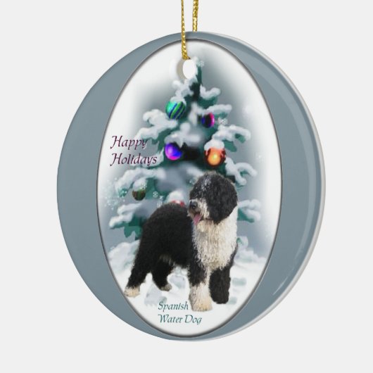 水犬スペインのクリスマスツリーオーナメント セラミックオーナメント (左)