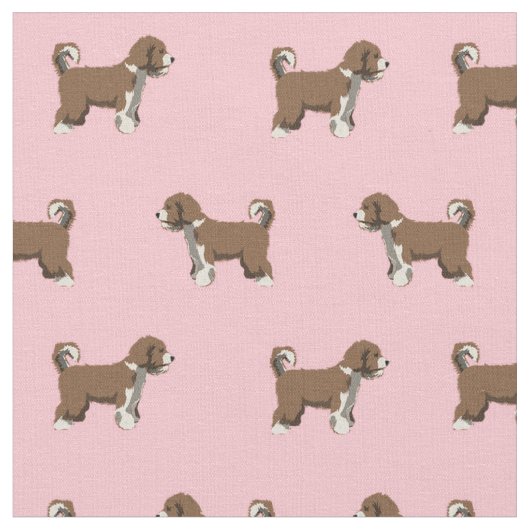 水犬スペインのピンク犬 ファブリック (クローズアップ)