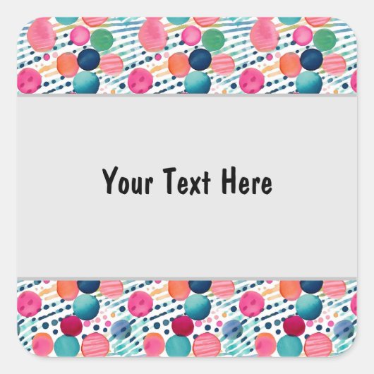 水玉とストライプ 12 スクエアシール (正面)