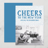 水玉の新年のお祝い フォトカード | 青 シーズンカード (正面/裏面)