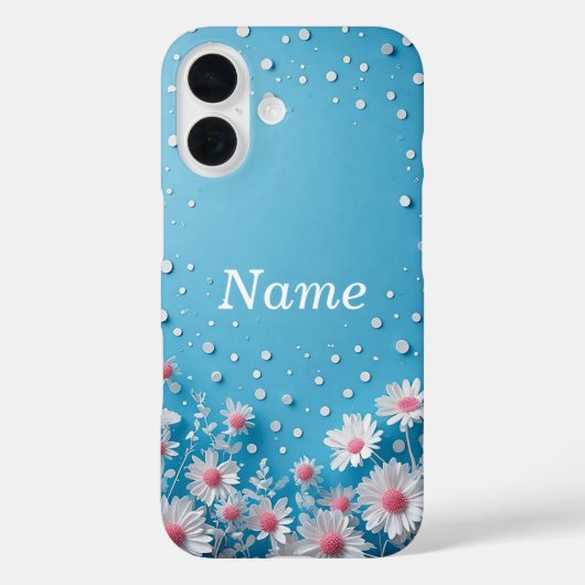 水玉の背景のフラワーコラージ Case-Mate iPhoneケース (裏面)