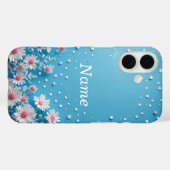 水玉の背景のフラワーコラージ Case-Mate iPhoneケース (裏面 (横))