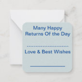 水玉の誕生日グリーティングカード ノートカード (裏面)