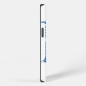 水玉ブルーの花のアルファベットK iPhoneケース (右側面)