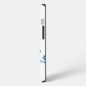 水玉ブルーの花のアルファベットK iPhoneケース (左側面)
