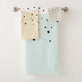 水玉ミニマル浴用タオルをセットしたデザイン バスタオルセット