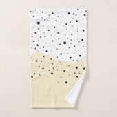 水玉ミニマル浴用タオルをセットしたデザイン バスタオルセット (ハンドタオル)