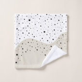 水玉ミニマル浴用タオルをセットしたデザイン バスタオルセット (ウォッシュタオル)