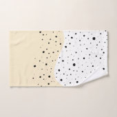 水玉ミニマル浴用タオルをセットしたデザイン バスタオルセット (ハンドタオル)