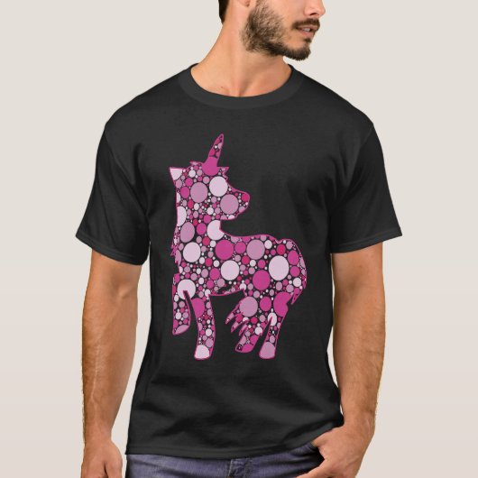 水玉ユニコーン 国際ドットの日 ピンクユニコーン Tシャツ (正面)
