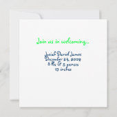 水玉四角イニシャル ブルー 案内状 (裏面)