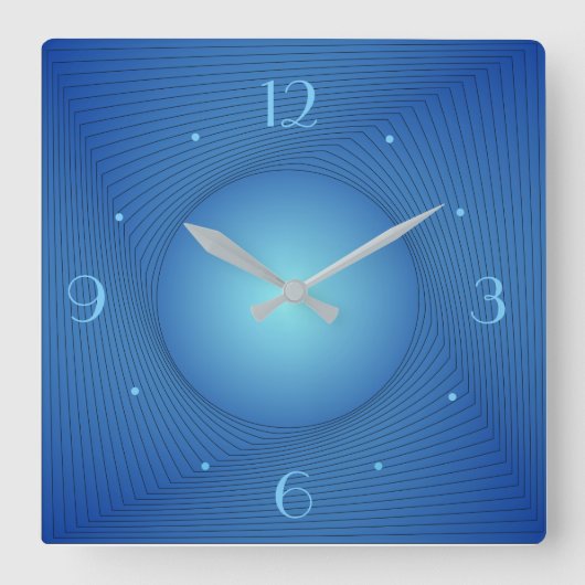 水玉明円中心>キッチンクロック スクエア壁時計 (正面)