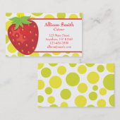 水玉模様いちご名刺呼出カード 名刺 (正面/裏面)