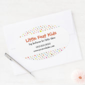 水玉模様おもしろい 楕円形シール (封筒)