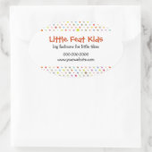 水玉模様おもしろい 楕円形シール (バッグ)