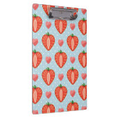 水玉模様およびハートが付いているハートのいちご クリップボード (右)