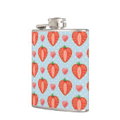 水玉模様およびハートが付いているハートのいちご フラスク (左)