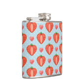 水玉模様およびハートが付いているハートのいちご フラスク (右)