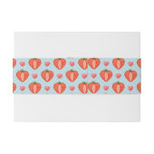 水玉模様およびハートが付いているハートのいちご 招待状ベリーバンド (裏面例)