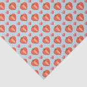 水玉模様およびハートが付いているハートのいちご 薄葉紙 (詳細)