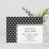 水玉模様およびレースの結婚式招待状 招待状 (スタンド正面)