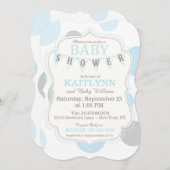 水玉模様および旗布のモダンなベビーシャワーの招待 招待状 (正面/裏面)