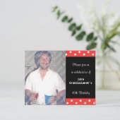 水玉模様および赤い泡第40誕生祝い 招待状 (スタンド正面)